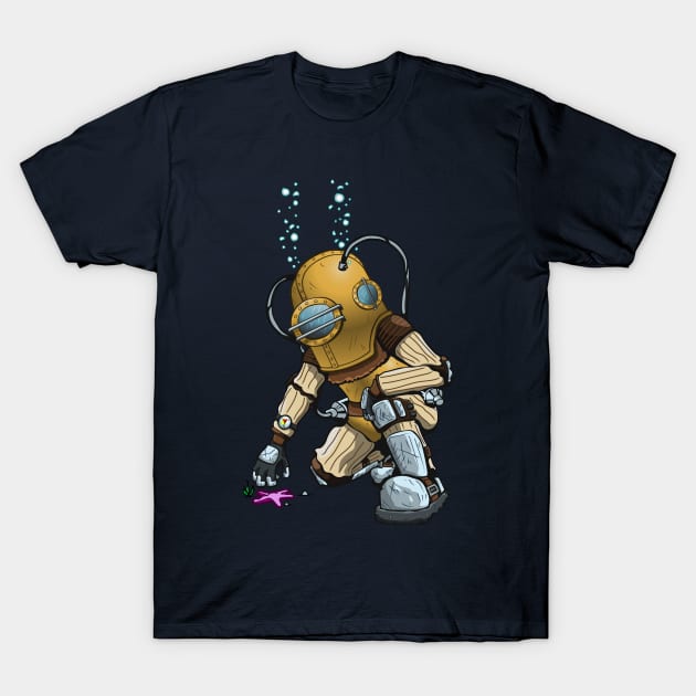 Deep Sea Diver - Big Daddy (Coloured) T-Shirt by deancoledesign